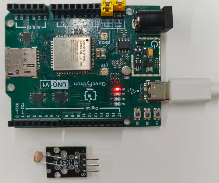 初学者视角体验：【EC800X Duino 开发板】传感器体验-光照传感器